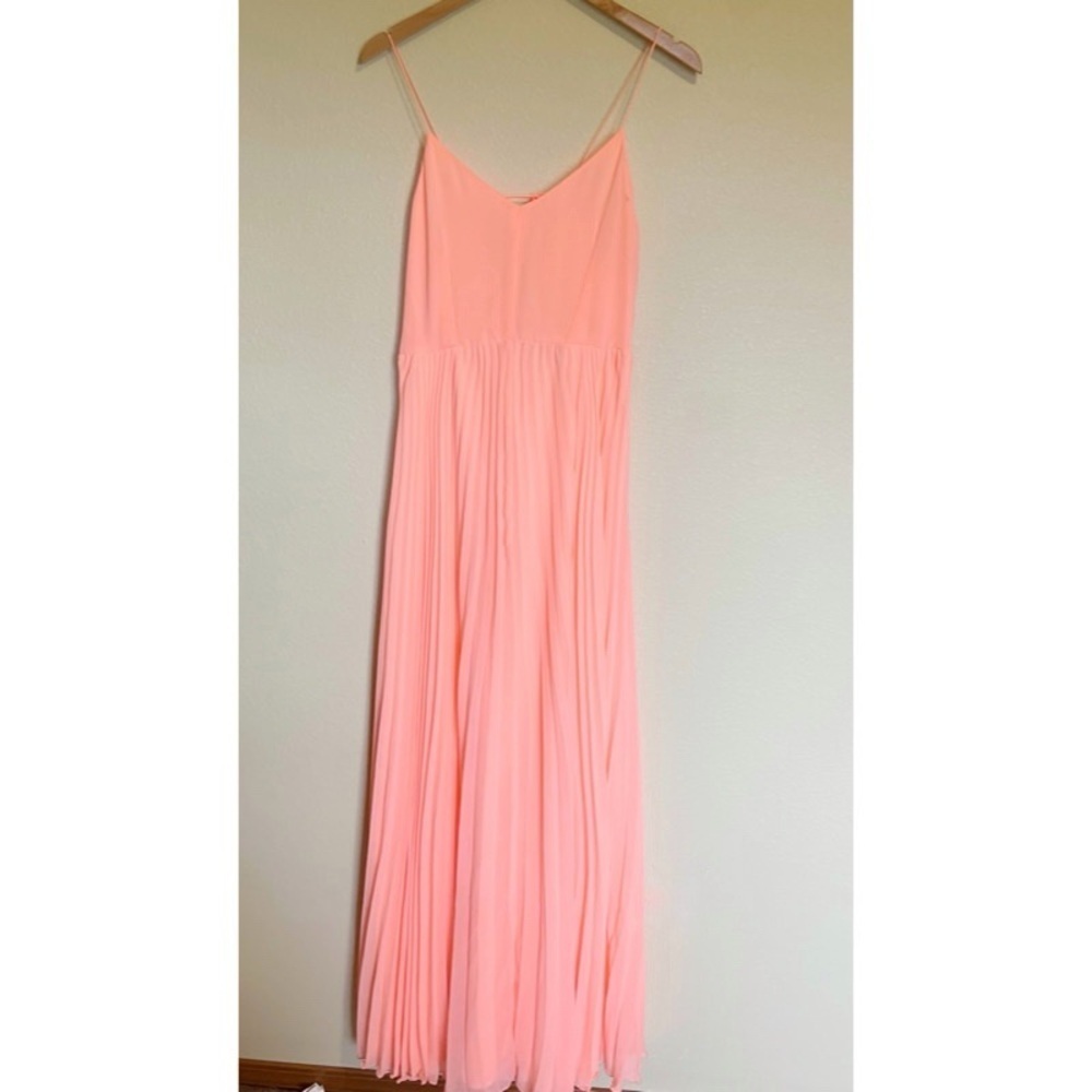 ASOS Coral Pleated Tie Back Sleeveless Maxi Dress 6 Tall
